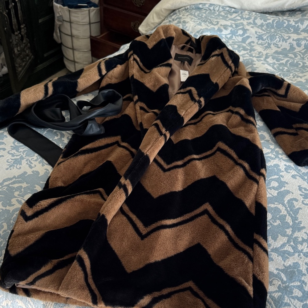 Stylish Black and Brown Women's Coat